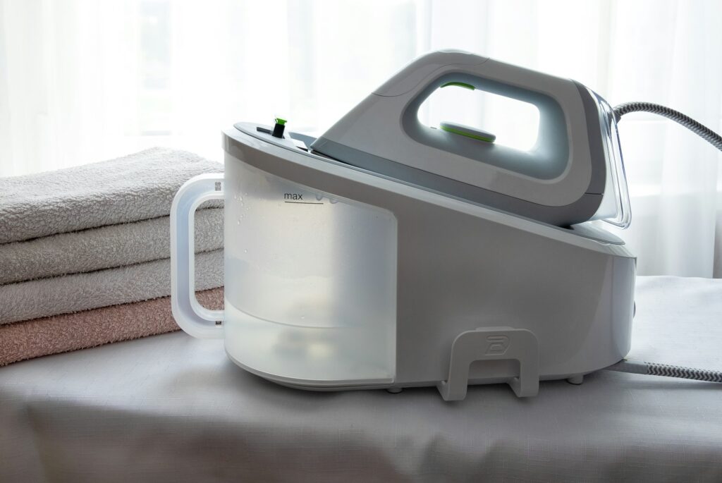 An electric iron with a steam generator